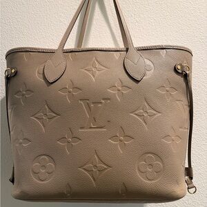 Louis Vuitton Taupe Embossed Monogram Cabas Tote Empriente